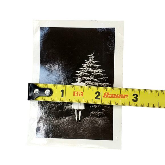 Vtg Lady Posing Near Tree at Night Original Monochrome Photography Found - Picture 3 of 4